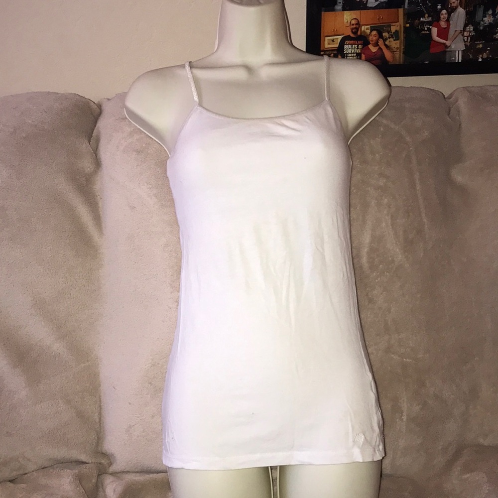 Aeropostale stretch S/P white tank with adjustable straps damaged 💕
